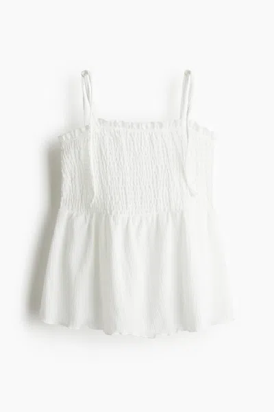 H&m Smocked Camisole Top In White