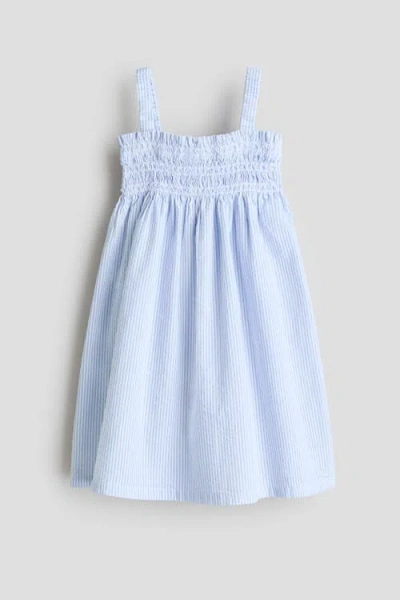 H&m Kids'  Smocked Strappy Dress In Blue