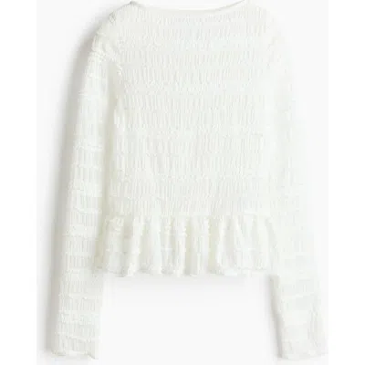 H&m Smocked Top In White