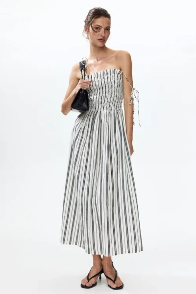 H&m Smocked-bodice Tie-strap Dress In Multi