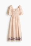 H&m Smocked-waist Dress In Black