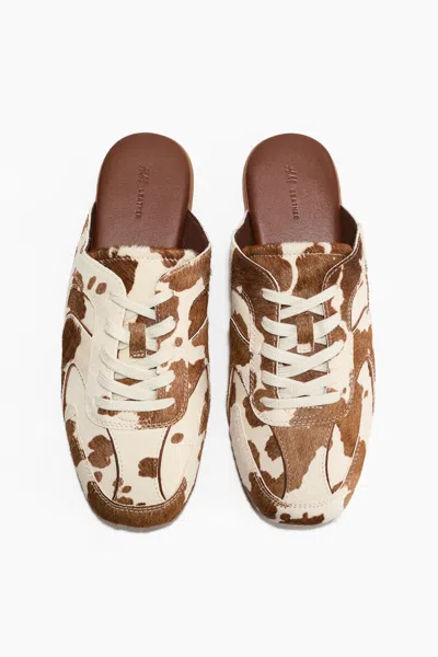 H&m Sneaker-style Leather Mules In Brown
