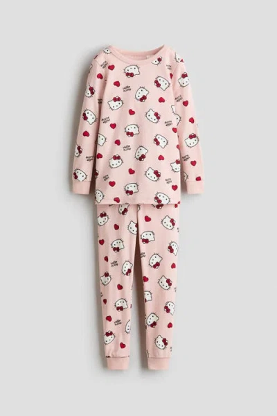 H&m Babies'  Snug-fit Printed Cotton Pajamas In Pink