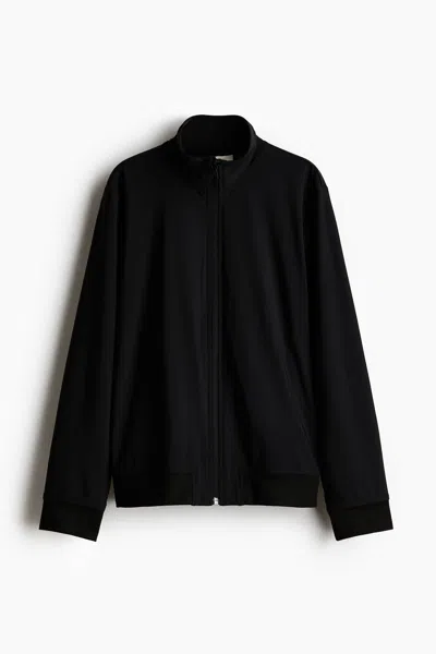 H&m Kids' Soccer Track Jacket With Drymove In Black