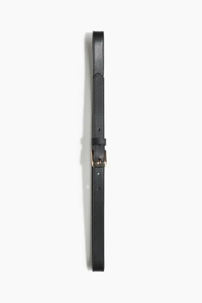 H&m Split Leather Belt In Black