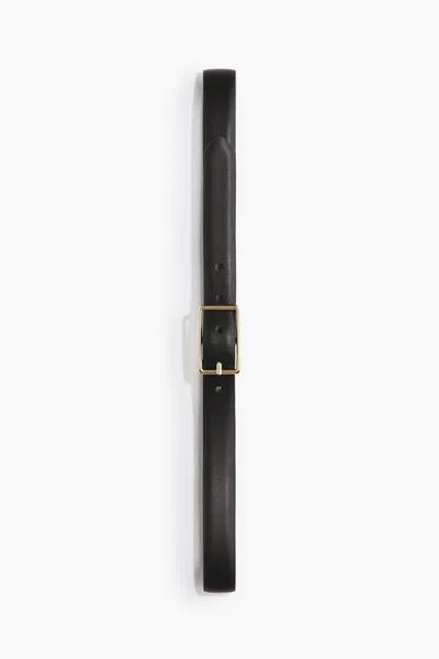 H&m Split Leather Belt In Black