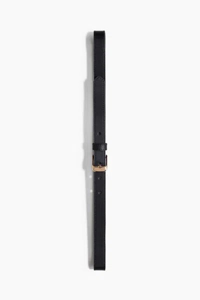 H&m Split Leather Belt In Black