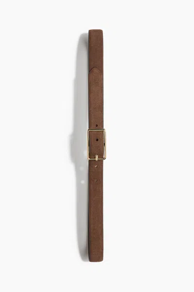 H&m Split Leather Belt In Dark Brown