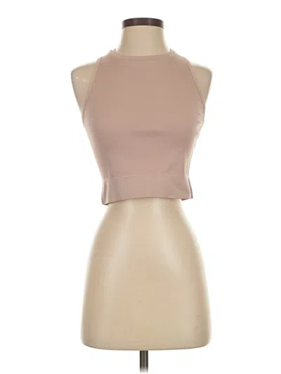 Pre-owned H&m Sport Tank Top Tan Halter Neckline Tops In Brown