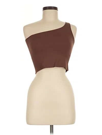 Pre-owned H&m Sport Tube Top Brown Strapless Neckline Tops