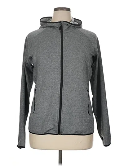 Pre-owned H&m Sport Zip Up Hoodie In Gray