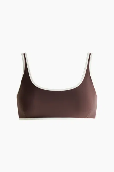 H&m Sports Bikini Top In Brown