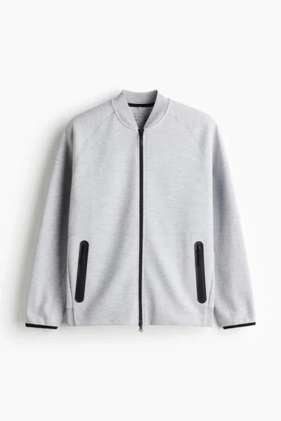 H&m Sports Bomber Jacket With Drymove In Gray