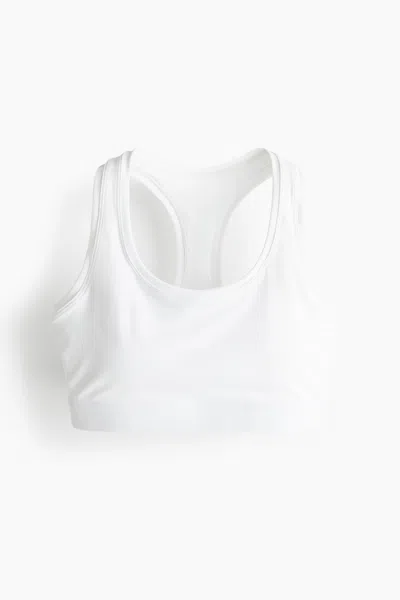 H&m Sports Bra With Cool Handfeel Drymove In White