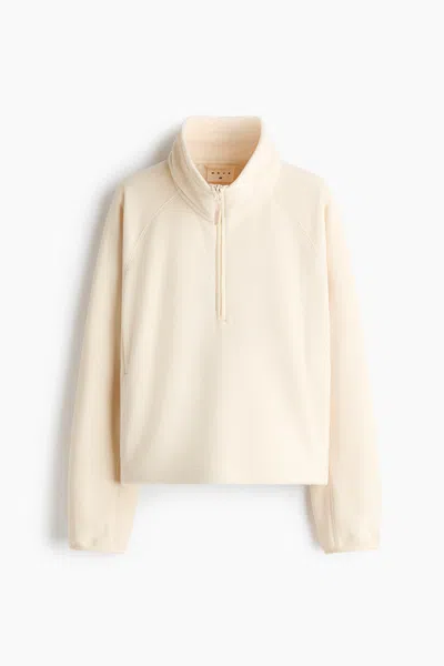 H&m Sports Half-zip Sweatshirt With Thermomove In Gold