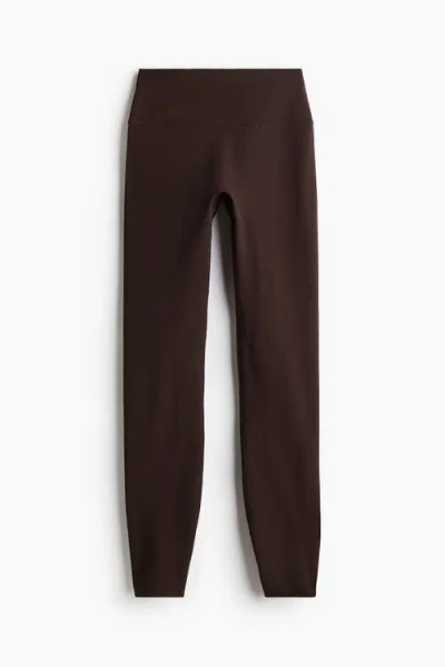 H&m Sports Leggings With Softmove In Brown