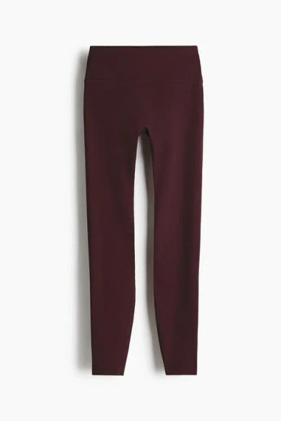H&m Sports Leggings With Softmove In Brown