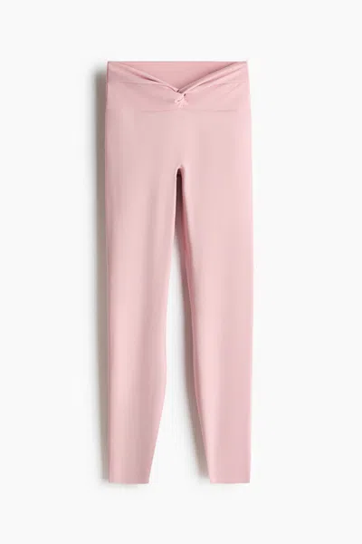 H&m Sports Leggings With Softmove In Pink