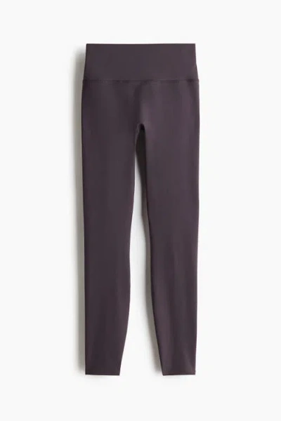 H&m Sports Leggings With Softmove In Brown