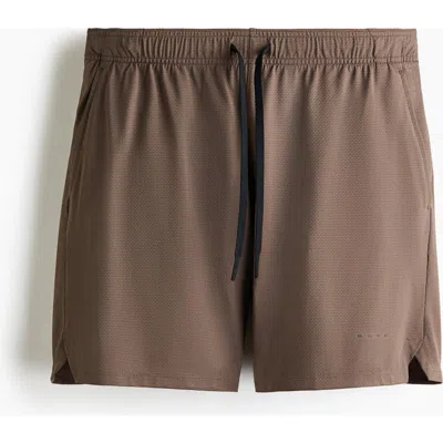 H&m Sports Shorts With Drymove In Brown