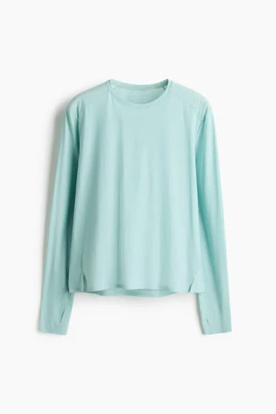 H&m Sports Top With Drymove In Blue