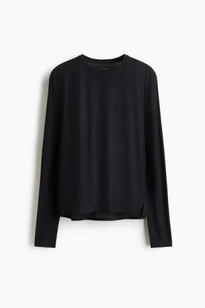 H&m Sports Top With Drymove In Black