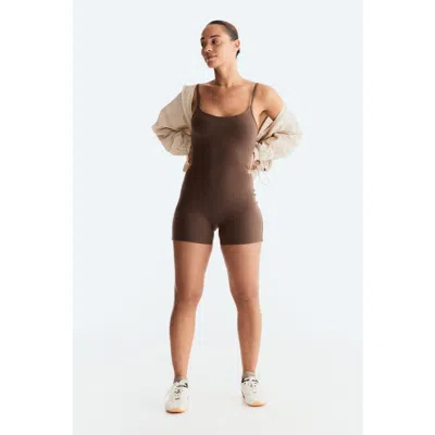 H&m Sports Unitard With Softmove In Brown