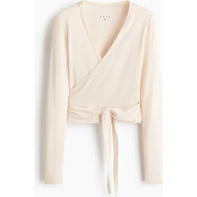 H&m Sports Wrap Top In Modal In Brown