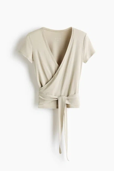 H&m Sports Wrap Top In Modal In Multi