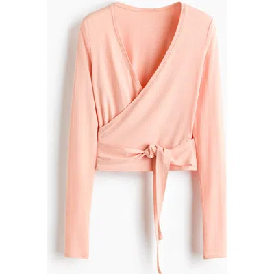 H&m Sports Wrap Top In Modal In Orange