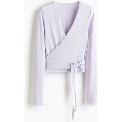 H&m Sports Wrap Top In Modal In Purple