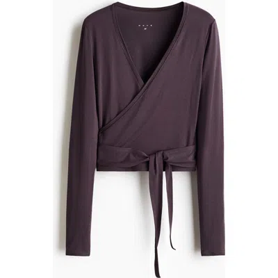 H&m Sports Wrap Top In Modal In Purple