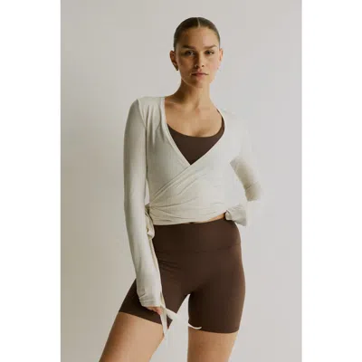 H&m Sports Wrap Top In Modal In White