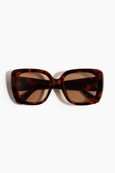 H&m Square Sunglasses In Brown/tortoiseshell Pattern