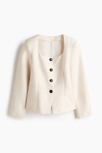 H&m Square-neck Jacket In Neutral