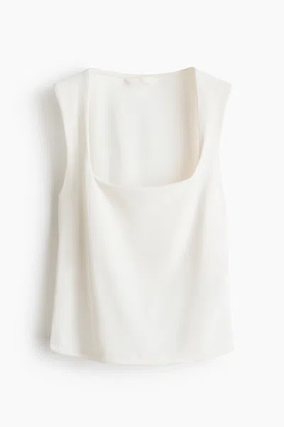 H&m Square-neck Tank Top In White