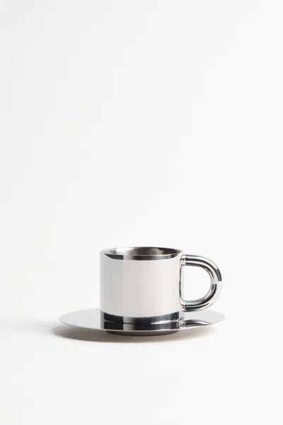 H&m Stainless Steel Espresso Cup And Saucer In Multi