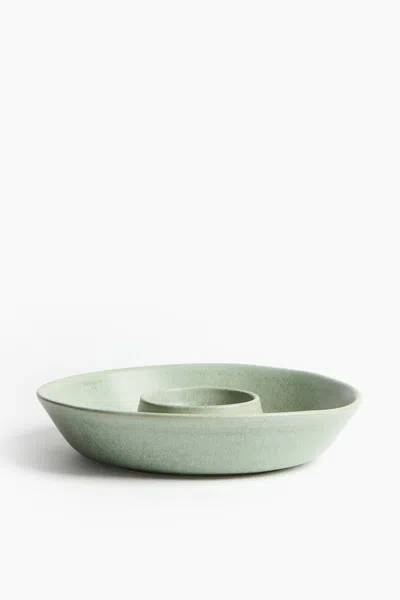 H&m Stoneware Serving Bowl In Green