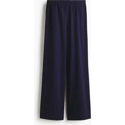 H&m Straight Crêpe Trousers In Blue