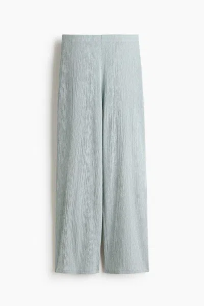 H&m Straight Crinkled Pants In Blue