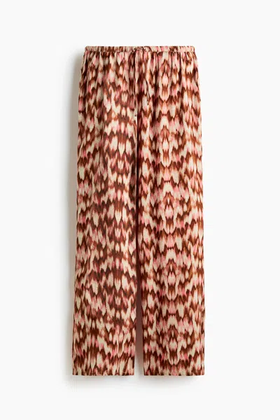 H&m Straight Drawstring Trousers In Multi