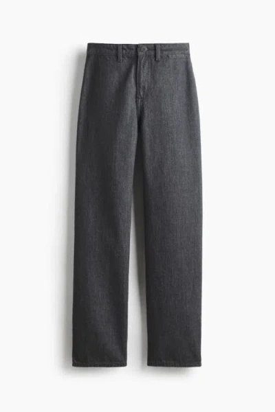 H&m Straight High Jeans In Black