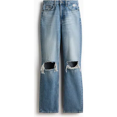 H&m Straight High Jeans In Blue