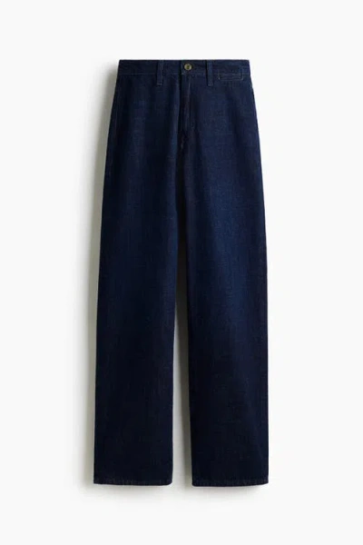 H&m Straight High Jeans In Blue