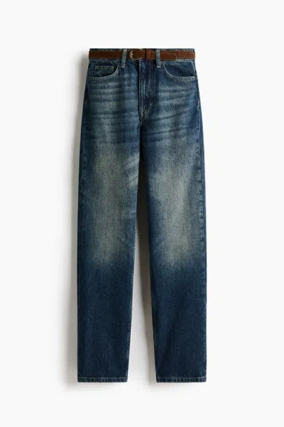 H&m Straight High Jeans In Blue
