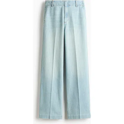 H&m Straight High Jeans In Blue