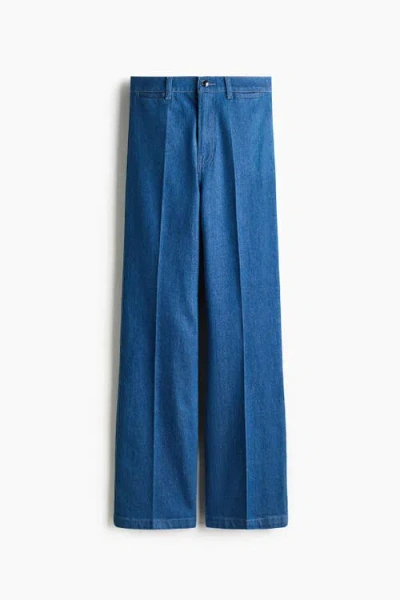 H&m Straight High Jeans In Blue