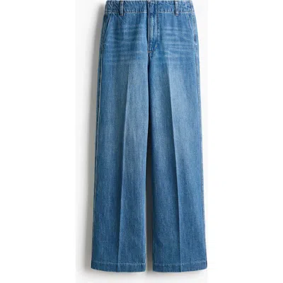 H&m Straight High Jeans In Blue