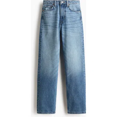 H&m Straight High Jeans In Blue