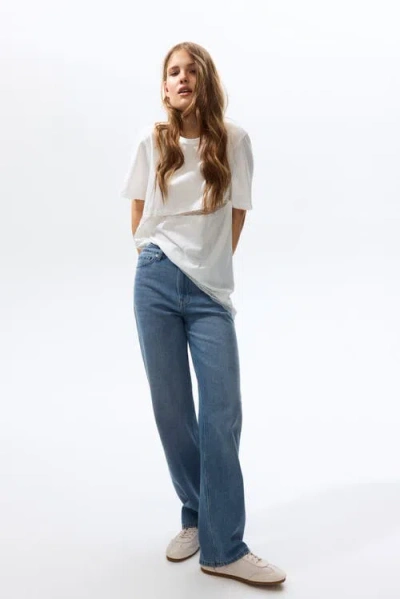 H&m Straight High Jeans In Blue